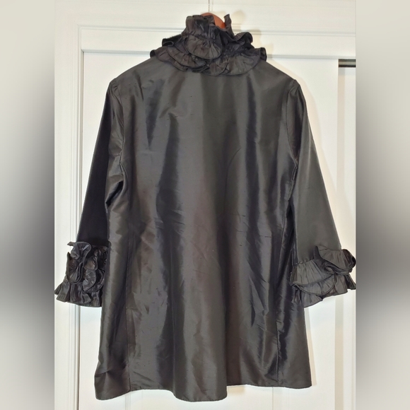 FRASCARA - Beker Fashions 100% Silk Jacket - Black Size 14 - Picture 2 of 12